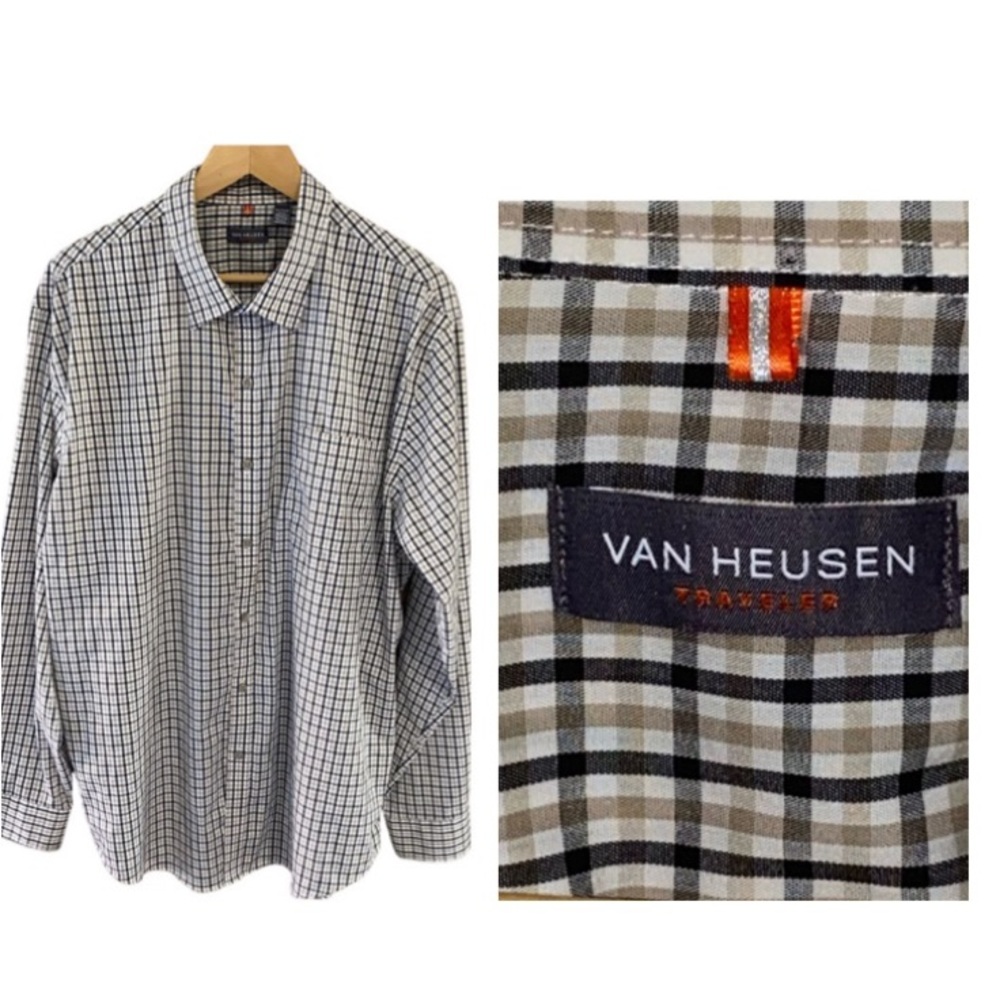 Van Heusen Traveler Long Sleeve Button Down Shirt Size XL